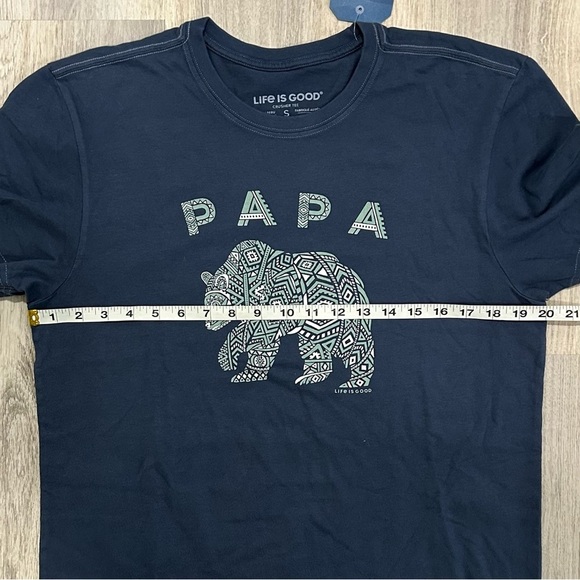 NWT Life is Good Papa Bear Graphic Crusher Tee T-Shirt Navy 100% Cotton Size S - Picture 3 of 7